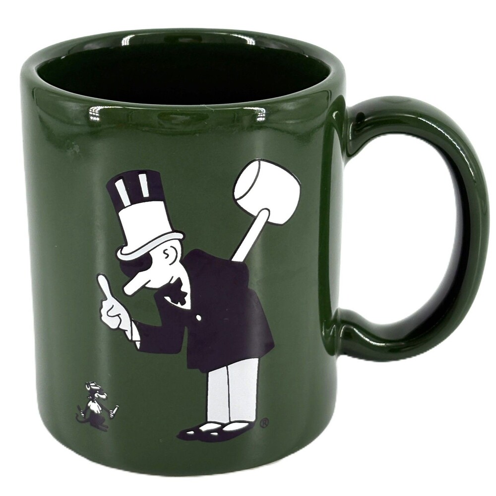 Vintage Mr Little & Menace Mouse Green Coffee Mug -- Western Exterminator
